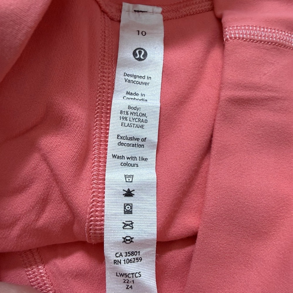 Lululemon Align High Rise Pant 25" Sz 10 Pink Double Lined LW5CTCS - Picture 6 of 9